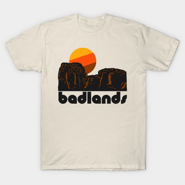 Retro Badlands ))(( Tourist Souvenir National Park Design T-Shirt by darklordpug